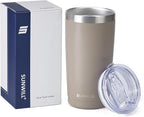 SUNWILL Travel Coffee Tumbler 20 oz, Insulated Mug with Lid, Stainless Steel Cup for Outdoor, Powder Coated Taupe
