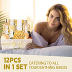 Spa Gift Baskets for Women, Spa Luxetique Spa Gifts for Women, Birthday Gifts Spa Kit, 12pc Vanilla Bath Set, Womens Self Care Mother's Day Gift