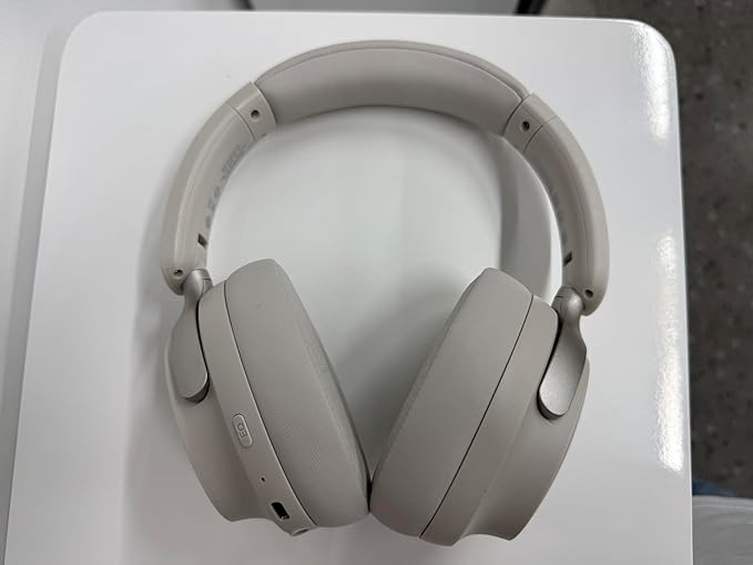 B8 Bluetooth Headphones Over Ear, 6 EQ Music Modes and 50H Playtime Deep Bass Wireless Headphones with Mic, Lightweight Folding HiFi Stereo Headset for iPad/Travel/Tablet/PC/Home Grey