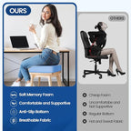 SweetSlubr Seat Cushion for Tailbone Pain Relief, Office Chair Cushion, Memory Foam Large Chair Cushion with Non-Slip Cover for Soft Support at Office Chair, Car Seat, Airplane Light Blue/X-Large