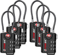 Open Alert TSA Approved Luggage Locks, 6 Pack, Easy Read Dials with Alloy Body.