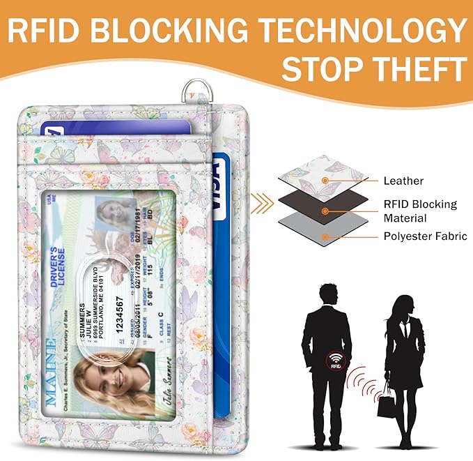 Yonlevres Credit Card Holder Slim Wallet, Be Kind Sunflower RFID Wallet Women Front Pocket Small Card Holder Travel Funny Cute Thin Card Case ID Window PU Leather RFID Blocking Card Organizer Gift