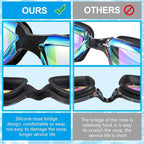 Flutesan 6 Pack Swim Goggles for Adult Anti Fog Swimming Glasses with Ear Plugs Nose Clip No Leaking Full Protection Goggles