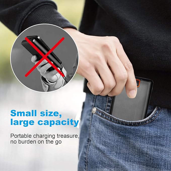 7.4V 20000mAh Rechargeable Power Bank with USB Cable, Fast Charge Battery Packs with LED Display for Heated Jacket, Heated Vest, Heated Hoodie, Heated Socks, Smart Mobile Devices