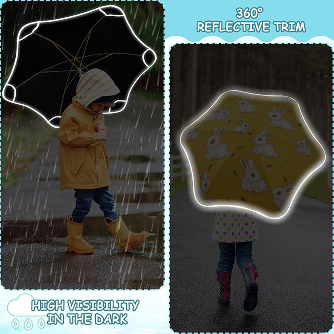 ALAZA Kids Umbrella Stick Umbrellas Cute Umbrella for Boys Girls Toddler UV/Sun Rain Windproof
