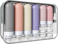20 Pack Travel Bottles for Toiletries, Original Patented, TSA Approved Travel Size Containers, Leak Proof Silicone Shampoo and Conditioner Bottles Women & Men, Airplane Cruise Essentials, DustyPink