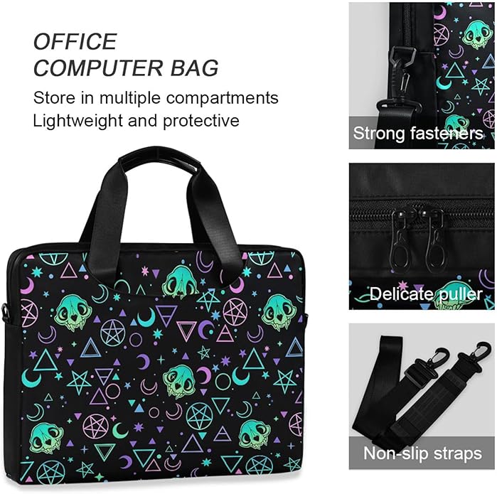 MNSRUU Laptop Bag for 15.6 inch Black Gothic Bats