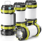 AlpsWolf Camping Lantern Rechargeable , Alpswolf Camping Flashlight 4000 Capacity, 6 Modes, IPX4 Waterproof, Led Lantern Camping, Hiking, Outdoor Recreations (4pack-Green)
