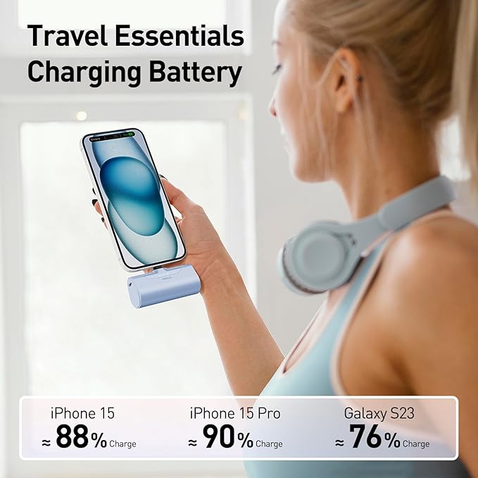 iWALK Portable Charger for iPhone 17/16/15 USB-C Small Power Bank 20W 4,500mAh Fast Charging Battery Pack Compatible with iPhone 15/16/17 Plus/17 Pro/17 Pro Max, Samsung Galaxy S25/S24/S23 Android