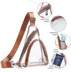 LATMAP 7L Sling Bag For Women Men Backpack Fanny Pack Crossbody Chest Travel Shoulder Belt Bags Purse Handbag PU Leather