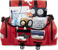 MFASCO Complete Emergency Response First Aid Kit Trauma Bag - 415 Piece Fully Stocked Supplies for Disaster Preparedness | for Business, Schools, Organizations, Groups, Home Safety (Reflective - Red)