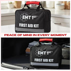 EMT 1st 403 Pcs Emergency Responder First Aid Kit with 38 Unique Items & Cotton Swabs Large First aid kit for car, Travel & Home - Emergency Bag for Hiking, Camping, Backpacking and Outdoor