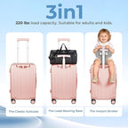 20" Ride-On Luggage with Child Seat, Hardside Carry-On Suitcase with 360° Silent Spinner Wheels, TSA Lock, & Dual Telescoping Handles for Kids & Adults & Busy Moms