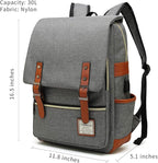 Mancio Slim Vintage Laptop Backpack For women,Men For Travel, College, Dayparks, Fits up to 15.6Inch Notebook in Grey