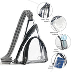 LATMAP 7L Sling Bag For Women Men Backpack Fanny Pack Crossbody Chest Travel Shoulder Belt Bags Purse Handbag PU Leather