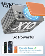 TRKOY for Magsafe Portable Charger, 5000mAh Magnetic Power Bank with USB-C Charging, Travel Essential for Magsafe Battery Pack Compatible with iPhone 17/16/15/14/13/12,Cosmic Orange