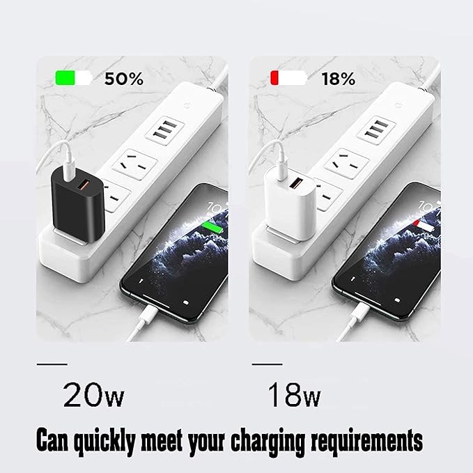 4 Pack USB C Charger Block,20W USB-C & USB-A Port Charger，for i Phone 17/16/15/14/13/12/11/X/8, i Pad and More