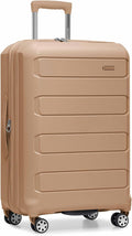 Traveler's Choice Pagosa Hardshell Expandable Luggage with Spinner Wheels, Latte Beige, 26-Inch Medium