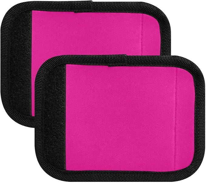 DOMIKING Dark Pink Luggage Handle Wraps for Suitcase Luggage Identifier Soft Luggage Marker Tags for Travel Bag Suitcase Luggage Handle Cover Travel Accessories, 4 Pack