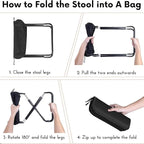 Portable Folding Stool Chair – Lightweight Compact Camping Stool with Carry Bag, Heavy Duty 265 lbs, Pocket Chair for Hiking, Backpacking & Travel