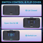 108W 4 Ports 12V RV USB Switch Outlet Voltmeter, 2*36W PD3.0 Type-C + 2*18W QC3.0 Quick Charge Panel Wall Mount Car Charger Socket Waterproof Multi-Port Adapter for Marine Truck Boat ATV Bus