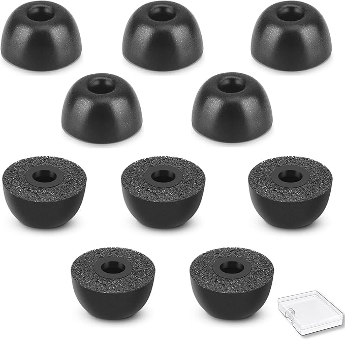 Memory Foam Earbud Tips，Replacement Earbud Tips Ear Bud Replacement Tip Memory Foam Ear Tips IEM Ear Tips Earbud Replacement Tips for 4.0mm Connect Hole Most in-Ear Headphones (S Total 5 Pairs)