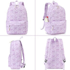 LOIDOU Backpack for Girls School Backpacks Bookbags for Elementary Middle School Women Laptop Backpacks (purple-1, L-17)