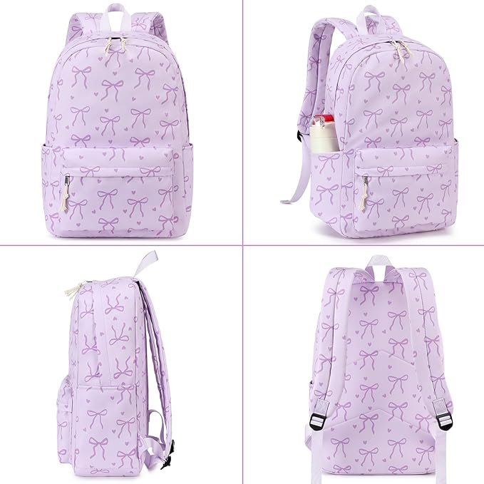 LOIDOU Backpack for Girls School Backpacks Bookbags for Elementary Middle School Women Laptop Backpacks (purple-1, L-17)