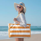 Becokan Beach Bags for Women Large Waterproof Beach Tote Bag Zipper Beach Bags Waterproof Sandproof Swim Pool Bag Large Tote
