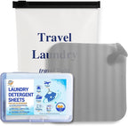 Travel Laundry Detergent Sheets 30 Pack – Hand Wash or Machine Wash Travel Detergent with Universal Sink Stopper best for Cruise, Hotel, Camping & On-the-Go Washing
