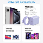 iPhone 17 16 15 Charger Fast Charging 3+3Pack 20W USB C Wall Charger with 6FT Fast Charging Cable Compatible with iPhone 17/17 Air/17 Pro/17 Pro Max/iPhone 16/15 Series, iPad Pro/AirPods -Purple
