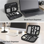 MATEIN Travel Electronics Organizer Case 2 Pack, Lightweight Cable Bag for Travel Essentials, Water Resistant Charger Organizer Case for Charging Cords, Earphones, Stylus Pens & Phone