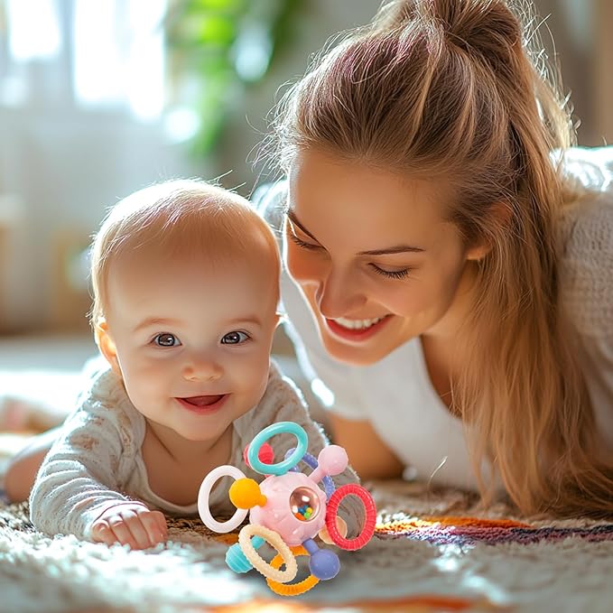 Baby Montessori Sensory Toys for 0-6 6-12 Months, Baby Teether Teething Toys for Babies 0 3 6 9 12 18 Months, Newborn Infant Learning Developmental Toys Gifts for 1 2 Year Old Boys Girls