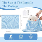 Ersmak 6 Pack Dust Bags for Handbags - Baby Blue Silk Dust Cover Bag for Purses Shoes - Satin Drawstring Dustproof Bags for Travel Storage - 19.7 x 15.7 In
