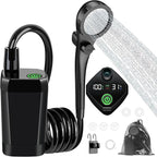 Fotgear Portable Camping Shower - 6000mAh Rechargeable Outdoor Shower with LED Display - IPX7 Waterproof Camping Shower Kit for Hiking, Travel, Car Washing, RV, Pet Bath