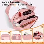 Belt Bag Zipper Fanny Pack Crossbody Bags for Women,Fashion Nylon Waist Packs, Water Repellent Two Way wear with Adjustable Strap Gifts for Teenage Girls Women Men(pink)