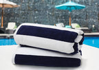 COTTON CRAFT Oversized Beach Towel - 2 Pack 35 x 70 inches XL Beach Towel - 100% Cotton Velour - Big & Huge - Thick Plush 450 GSM Super Soft Luxury Towel - Pool Picnic Bath - Cabana Stripe Navy