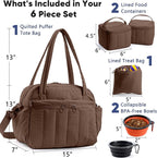 Dog Travel Bag for Supplies, Airline Approved Pet Travel Organizer with 2 Food Containers & Collapsible Bowls, Large Capacity Dogs Tote Bag for Weekend, Stylish Dog Mom Gift for Pet Lovers