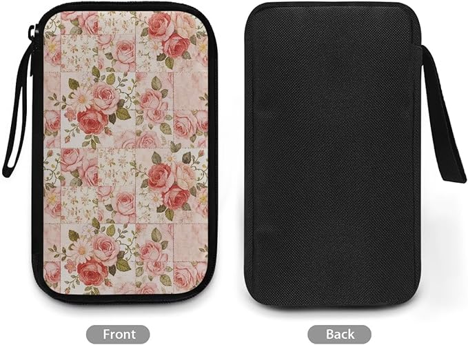 Pink Roses Electronic Organizer Travel Cable Organizer Bag Portable Pouch Electronic Accessories Carry Case for Cable Cord Charger Phone Earphone Tech Pouch