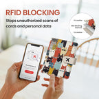 Passport Holder for Travel Essentials, RFID Blocking Leather Cover Wallet with Magnetic Closure, Aesthetic & Cute Passport Book Case for Women and Men - Cat