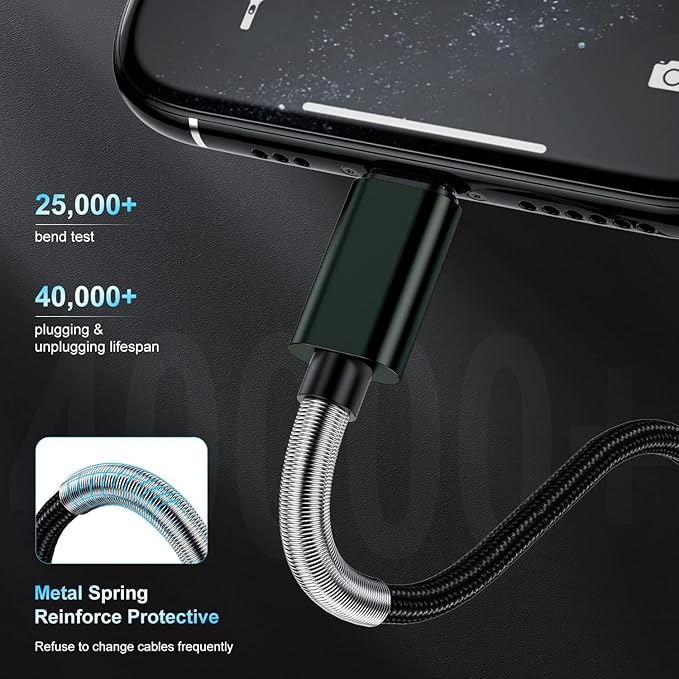 2Pack 10ft iPhone Fast Charger Cable, [Apple MFi Certified] Long USB C to Lightning Cable 10 Foot, High Fast 10 Feet Apple Charging Cord for Apple iPhone 14/14 Pro Max/13 Mini/12/11/XS/XR/8/7Plus,iPad