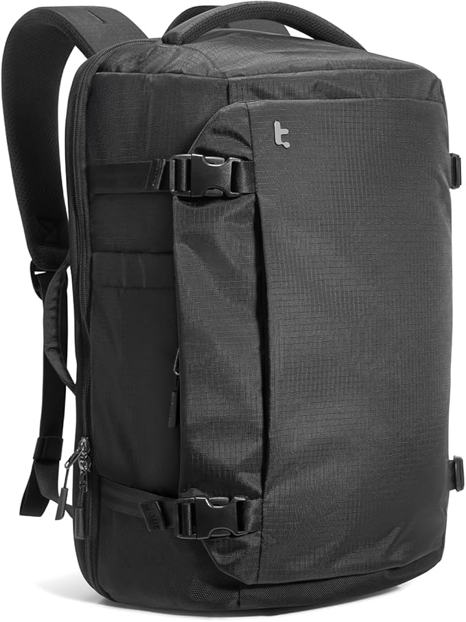 tomtoc Travel Backpack 40L, TSA Friendly Flight Approved Carry-on Luggage Hand Water-resistant Lightweight Business Rucksack, Durable Large Weekender Bag Daypack Fits 17.3 Inch Laptop