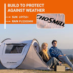 EchoSmile Pop Up Camping Tent, 2/4/6 Person Easy Setup Tent, Water Resistant Dome, Portable with Carry Bag