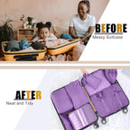 Packing Cubes for Travel - 8 Set Luggage Organizer Bags for Family, Mesh Breathable Packing Cubes for Suitcases Durable Travel Essentials Bags Set