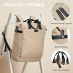 G4Free Protective 16" Laptop Backpack, Large Work Bag for Men Women, Slim Casual Backpacks for Travel, College, Business, Khaki