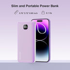 penaover Portable Charger with Built-in Cables&AC Wall Plug,Slim 10000mAh 22.5W Fast Charging Power Bank,5 Output 2 Input USB-C External Battery Pack Compatible with iPhones,Samsung,Android, etc