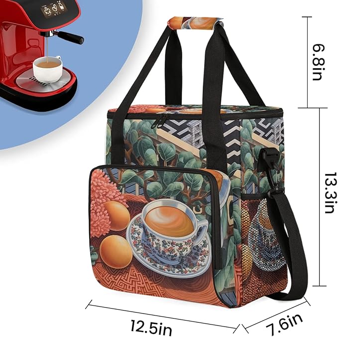 Coffee Maker Travel Bag Compatible with Keurig K-Mini, K-Mini Plus or Other Accessories, Portable Coffee Maker Case with Shoulder Strap for Travel(Bag Only)
