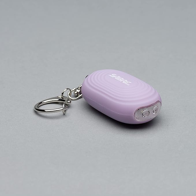 SABRE 2-in-1 Personal Alarm with LED Light, 130dB Personal Safety Siren, Snap Hook for Instant Access, 1,250 Foot (381 Meters) Range, Compact Design for Easy Attachment to Purse, Bag, or Keys