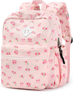 STEAMEDBUN Corduroy Toddler Backpack for Girls Boys 2-4, Kids Preschool Backpack for Kindergarten - Pink Rose