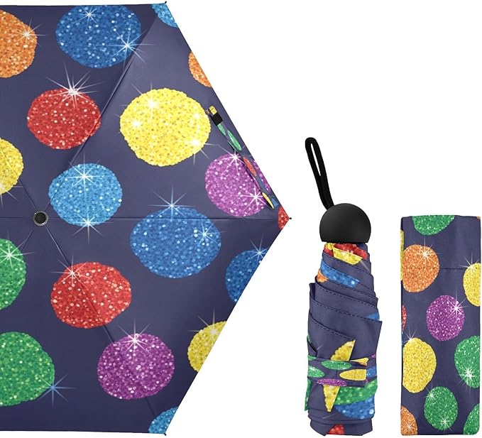Cowboy Boots Pattern Umbrellas for Rain Windproof Small Folding Compact Mini Travel Umbrella for Purse Lightweight Portable Pocket for Women